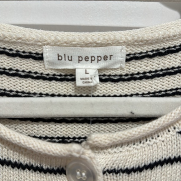 Blu Pepper Striped Cardigan | Size Large - Picture 6 of 7